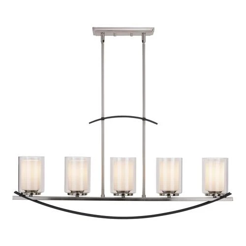 Wholesale ⭐ Patriot Lighting® Lief Satin Nickel And Graphite 5 Light Island Light 🌟 4 Wholesale ⭐ Patriot Lighting® Lief Satin Nickel And Graphite 5 Light Island Light 🌟 - Image 2
