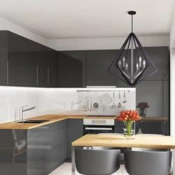 Budget 🧨 Patriot Lighting® Dryden Matte Black And Brushed Nickel 6-Light Pendant ⌛ -Patriot Light Store 3518478 LIFE