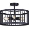 Budget ❤️ Patriot Lighting® Tim Matte Black 6-Light Semi-Flush Mount Ceiling Light 😉 -Patriot Light Store 3518479