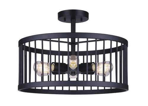 Budget ❤️ Patriot Lighting® Tim Matte Black 6-Light Semi-Flush Mount Ceiling Light 😉 3 Budget ❤️ Patriot Lighting® Tim Matte Black 6-Light Semi-Flush Mount Ceiling Light 😉