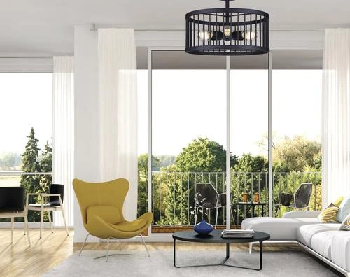 Budget ❤️ Patriot Lighting® Tim Matte Black 6-Light Semi-Flush Mount Ceiling Light 😉 5 Budget ❤️ Patriot Lighting® Tim Matte Black 6-Light Semi-Flush Mount Ceiling Light 😉 - Image 3