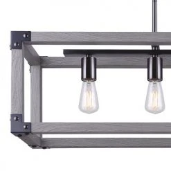 Wholesale 🛒 Patriot Lighting® Elegant Home Hendy 4-Light Black Stainless Steel & Faux Wood Island Light 😀 6 Wholesale 🛒 Patriot Lighting® Elegant Home Hendy 4-Light Black Stainless Steel & Faux Wood Island Light 😀 -Patriot Light Store 3518511 DETAIL