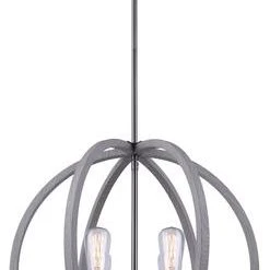 New ✨ Patriot Lighting® Elegant Home Hendy Black Stainless Steel & Faux Wood 4-Light Pendant 🛒
