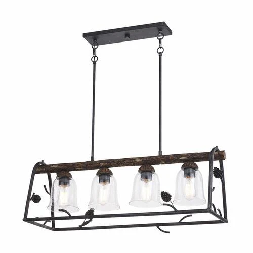 Discount 🔔 Patriot Lighting® Spruce Black Walnut 4-Light Island Light ❤️ 3 Discount 🔔 Patriot Lighting® Spruce Black Walnut 4-Light Island Light ❤️