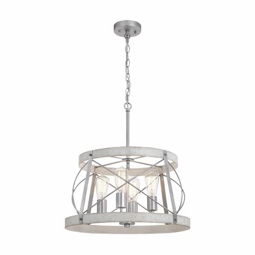 Coupon 💯 Patriot Lighting® Bea White Wash Faux Wood And Galvanized 4-Light Pendant 😀 3 Coupon 💯 Patriot Lighting® Bea White Wash Faux Wood And Galvanized 4-Light Pendant 😀