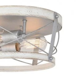 Promo 👏 Patriot Lighting® Bea White Wash Faux Wood & Galvanized 2-Light Flush Mount Ceiling Light ⌛ 10 Promo 👏 Patriot Lighting® Bea White Wash Faux Wood & Galvanized 2-Light Flush Mount Ceiling Light ⌛ -Patriot Light Store 3518607 Alt2