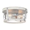 Promo 👏 Patriot Lighting® Bea White Wash Faux Wood & Galvanized 2-Light Flush Mount Ceiling Light ⌛