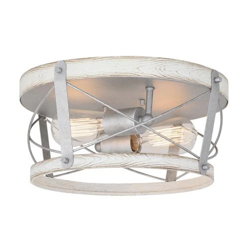 Promo 👏 Patriot Lighting® Bea White Wash Faux Wood & Galvanized 2-Light Flush Mount Ceiling Light ⌛ 3 Promo 👏 Patriot Lighting® Bea White Wash Faux Wood & Galvanized 2-Light Flush Mount Ceiling Light ⌛