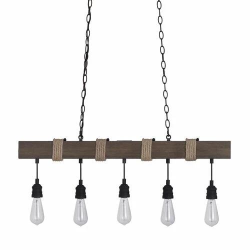 Cheapest ⭐ Patriot Lighting® Joyce Natural Wood And Black 5-Light Island Light 💯 5 Cheapest ⭐ Patriot Lighting® Joyce Natural Wood And Black 5-Light Island Light 💯 - Image 3