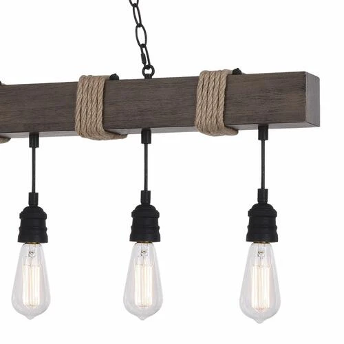 Cheapest ⭐ Patriot Lighting® Joyce Natural Wood And Black 5-Light Island Light 💯 6 Cheapest ⭐ Patriot Lighting® Joyce Natural Wood And Black 5-Light Island Light 💯 - Image 4
