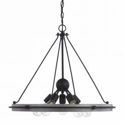 New 🤩 Patriot Lighting® Clint Textured Black And Weathered Gray Faux Wood 5-Light Pendant 🎉 9 New 🤩 Patriot Lighting® Clint Textured Black And Weathered Gray Faux Wood 5-Light Pendant 🎉 -Patriot Light Store 3518623 Alt1