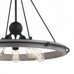 New 🤩 Patriot Lighting® Clint Textured Black And Weathered Gray Faux Wood 5-Light Pendant 🎉 10 New 🤩 Patriot Lighting® Clint Textured Black And Weathered Gray Faux Wood 5-Light Pendant 🎉 -Patriot Light Store 3518623 Alt2