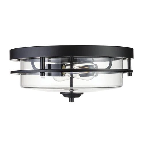 Wholesale 🛒 Patriot Lighting® Joska Matte Black 2-Light Flush Mount Ceiling Light 👍 6 Wholesale 🛒 Patriot Lighting® Joska Matte Black 2-Light Flush Mount Ceiling Light 👍 - Image 4