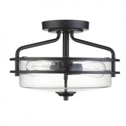 New 🎁 Patriot Lighting® Joska Matte Black 2-Light Semi-Flush Mount Ceiling Light 😍 -Patriot Light Store 3518637 20731 FVoff