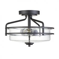 New 🎁 Patriot Lighting® Joska Matte Black 2-Light Semi-Flush Mount Ceiling Light 😍 -Patriot Light Store 3518637 20731 RSoff