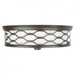 New ❤️ Patriot Lighting® Haven Bronze Integrated LED Flush Mount Ceiling Light 🌟