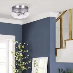 Deals 🧨 Patriot Lighting® Talan Brushed Nickel 3-Light Flush Mount Ceiling Light ✔️ -Patriot Light Store 3518691 P SC