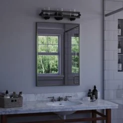 Brand new 🔥 Patriot Lighting® Lizzie Matte Black 3-Light Vanity Light 👍 -Patriot Light Store 3518701 lifestyleoff