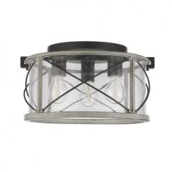 New 🧨 Patriot Lighting® Lizzie Matte Black 3-Light Flush Mount Ceiling Light 💯