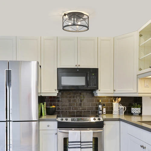 New 🧨 Patriot Lighting® Lizzie Matte Black 3-Light Flush Mount Ceiling Light 💯 8 New 🧨 Patriot Lighting® Lizzie Matte Black 3-Light Flush Mount Ceiling Light 💯 - Image 6