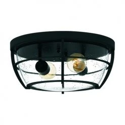 Cheapest 😀 Patriot Lighting® Haley Matte Black 2-Light Flush Mount Ceiling Light ⭐ -Patriot Light Store 3518734 Alt3V1