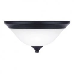 Hot Sale ❤️ Patriot Lighting® Dee Rubbed Antique Bronze 2-Light Flush Mount Ceiling Light 🔔