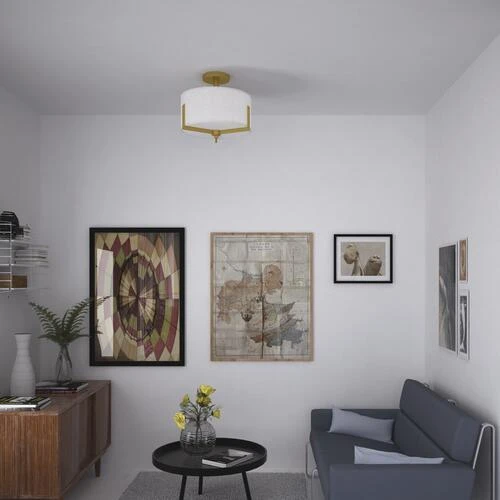 Wholesale 💯 Patriot Lighting® Citrine Gold 2-Light Semi-Flush Mount Ceiling Light 😀 5 Wholesale 💯 Patriot Lighting® Citrine Gold 2-Light Semi-Flush Mount Ceiling Light 😀 - Image 3