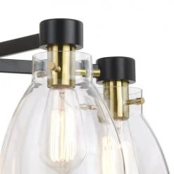 Best Pirce 🛒 Patriot Lighting® Kenzie Matte Black & Gold 5-Light Chandelier ✨ -Patriot Light Store 3518779 Alt4