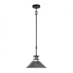 New 🔥 Patriot Lighting® Ashtyn Matte Black & Charcoal Patina 1-Light Mini Pendant 🔥 -Patriot Light Store 3518783 Alt1