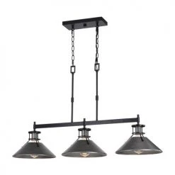 Deals 😍 Patriot Lighting® Ashtyn Matte Black & Charcoal Patina 3-Light Island Light 🤩 -Patriot Light Store 3518785 Alt2