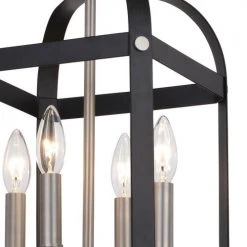 Top 10 ⌛ Patriot Lighting® Jazel Matte Black & Brushed Nickel 4-Light Pendant 💯 -Patriot Light Store 3518805 Alt5