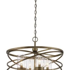 Budget 👏 Patriot Lighting® Metal Caged 4-Light Antique Silver Leaf Chandelier ⌛
