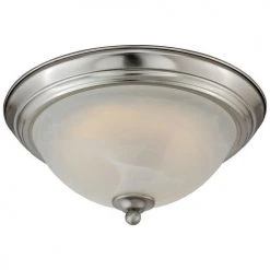 Hot Sale ⌛ Patriot Lighting® Payton Satin Nickel Integrated LED Flush Mount Ceiling Light 😍