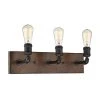 Flash Sale ⭐ Patriot Lighting® Elegant Home Steele Replica Wood With Antique Black 3-Light Vanity Light 🤩 -Patriot Light Store 352 7605 P Alt1