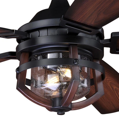 Promo 🌟 Patriot Lighting™ Dalebrooke 54" Black & Replica Wood Indoor/Outdoor LED Ceiling Fan 😀 4 Promo 🌟 Patriot Lighting™ Dalebrooke 54" Black & Replica Wood Indoor/Outdoor LED Ceiling Fan 😀 - Image 2