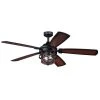 Promo 🌟 Patriot Lighting™ Dalebrooke 54" Black & Replica Wood Indoor/Outdoor LED Ceiling Fan 😀 -Patriot Light Store 355 0607 P