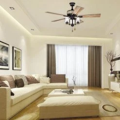 Cheap ✨ Patriot Lighting® Elegant Home Brooklyn 52" Black With Faux Wood Indoor LED Ceiling Fan 😉 -Patriot Light Store 355 0656 IU