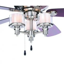 Cheapest 🔔 Patriot Lighting™ Tempo II 52" Satin Nickel Indoor LED Ceiling Fan ❤️ -Patriot Light Store 355 0671 FG