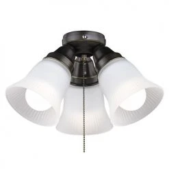 Budget 👍 Patriot Lighting® Porter II 3-Light Oil-Rubbed Bronze LED Ceiling Fan Light ✔️
