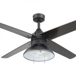 Discount 🎉 Patriot Lighting® Amanda 48" Matte Black Indoor LED Ceiling Fan ✔️ -Patriot Light Store 3550090 20762 Closeup SideB
