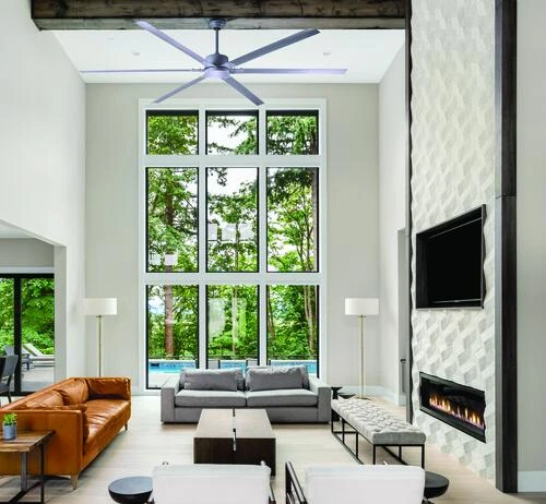 Deals ✨ Patriot Lighting™ Boss 96" Painted Grey Industrial Indoor/Outdoor Ceiling Fan 👍 4 Deals ✨ Patriot Lighting™ Boss 96" Painted Grey Industrial Indoor/Outdoor Ceiling Fan 👍 - Image 2