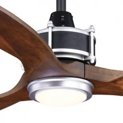Cheapest ✔️ Patriot Lighting® Matrix 52" Matte Black & Brushed Silver Indoor/Outdoor LED Ceiling Fan ✔️ -Patriot Light Store 3550608 Alt2