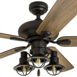 Flash Sale 🤩 Patriot Lighting™ Crown Point 52" Matte Black Industrial Indoor LED Ceiling Fan 😀 -Patriot Light Store 3550641 20675 Main2Zoomed