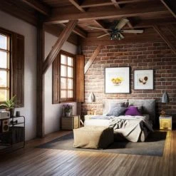 Flash Sale 🤩 Patriot Lighting™ Crown Point 52" Matte Black Industrial Indoor LED Ceiling Fan 😀 -Patriot Light Store 3550641 20675 bedroom