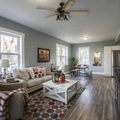 Flash Sale 🤩 Patriot Lighting™ Crown Point 52" Matte Black Industrial Indoor LED Ceiling Fan 😀 -Patriot Light Store 3550641 20675 livingroom