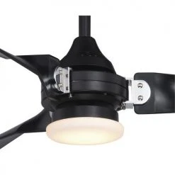 Best Sale ⭐ Patriot Lighting™ Istanbul 52" Black With Chrome Accent Indoor/Outdoor LED Ceiling Fan 🌟 -Patriot Light Store 3550703 Alt2