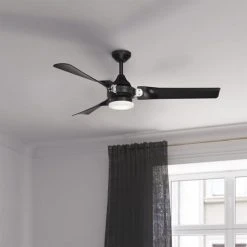 Best Sale ⭐ Patriot Lighting™ Istanbul 52" Black With Chrome Accent Indoor/Outdoor LED Ceiling Fan 🌟 -Patriot Light Store 3550703 Alt9