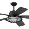 Promo ❤️ Patriot Lighting™ 54" Tess Matte Black Indoor/Outdoor Integrated LED Ceiling Fan 🔥