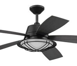 Promo ❤️ Patriot Lighting™ 54" Tess Matte Black Indoor/Outdoor Integrated LED Ceiling Fan 🔥