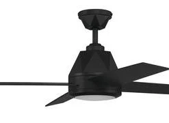 Outlet ✔️ Patriot Lighting™ Geo 52" Matte Black Indoor Integrated LED Ceiling Fan 🛒 -Patriot Light Store 3550720 Alt1